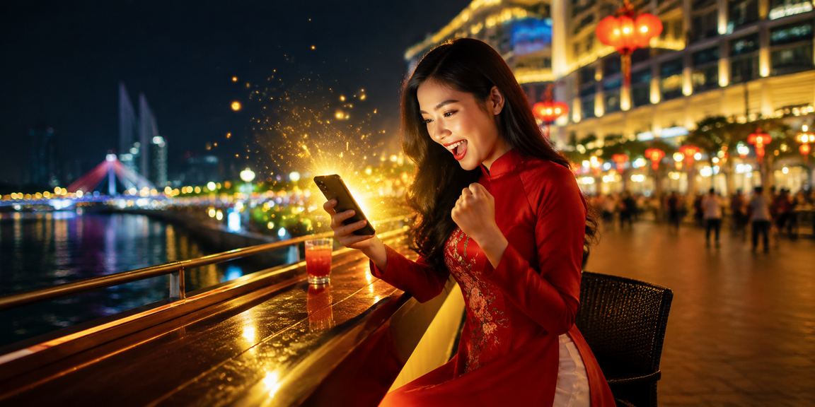 Phụ nữ Đà Nẵng mặc áo dài theo dõi cá cược thể thao trực tuyến