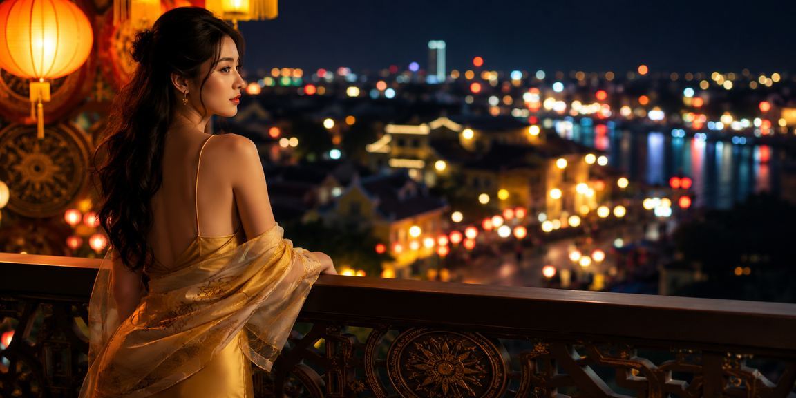 Chợ đêm Huế với ánh đèn lung linh, không khí giải trí casino sôi động